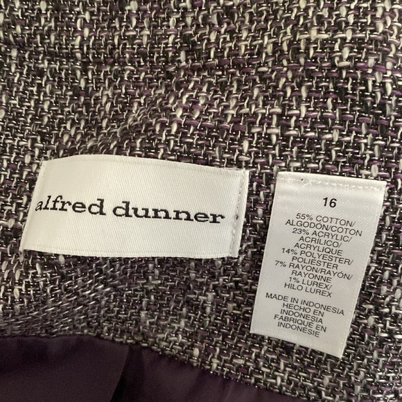 Alfred Dunner Purple Tweed Jacket Blazer with Chain Accents size 16 - Picture 7 of 9